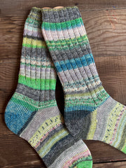 Scrappy Frankenstein Wool Socks, Whimsical Patterns, Ideal for Cold Days and Cozy Nights, Quirky Gift for Friends & Family