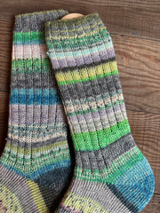 Scrappy Frankenstein Wool Socks, Whimsical Patterns, Ideal for Cold Days and Cozy Nights, Quirky Gift for Friends & Family