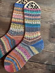 Scrappy Frankenstein Wool Socks, Whimsical Patterns, Ideal for Cold Days and Cozy Nights, Quirky Gift for Friends & Family