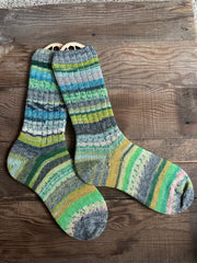 Scrappy Frankenstein Wool Socks, Whimsical Patterns, Ideal for Cold Days and Cozy Nights, Quirky Gift for Friends & Family