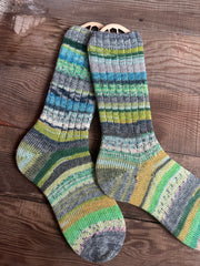 Scrappy Frankenstein Wool Socks, Whimsical Patterns, Ideal for Cold Days and Cozy Nights, Quirky Gift for Friends & Family