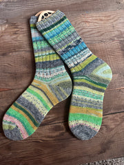 Scrappy Frankenstein Wool Socks, Whimsical Patterns, Ideal for Cold Days and Cozy Nights, Quirky Gift for Friends & Family