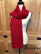 Wool & Alpaca Handknit Scarf, Classic Tuck Stitch Winter Wrap, Warm Gift for Cold Weather