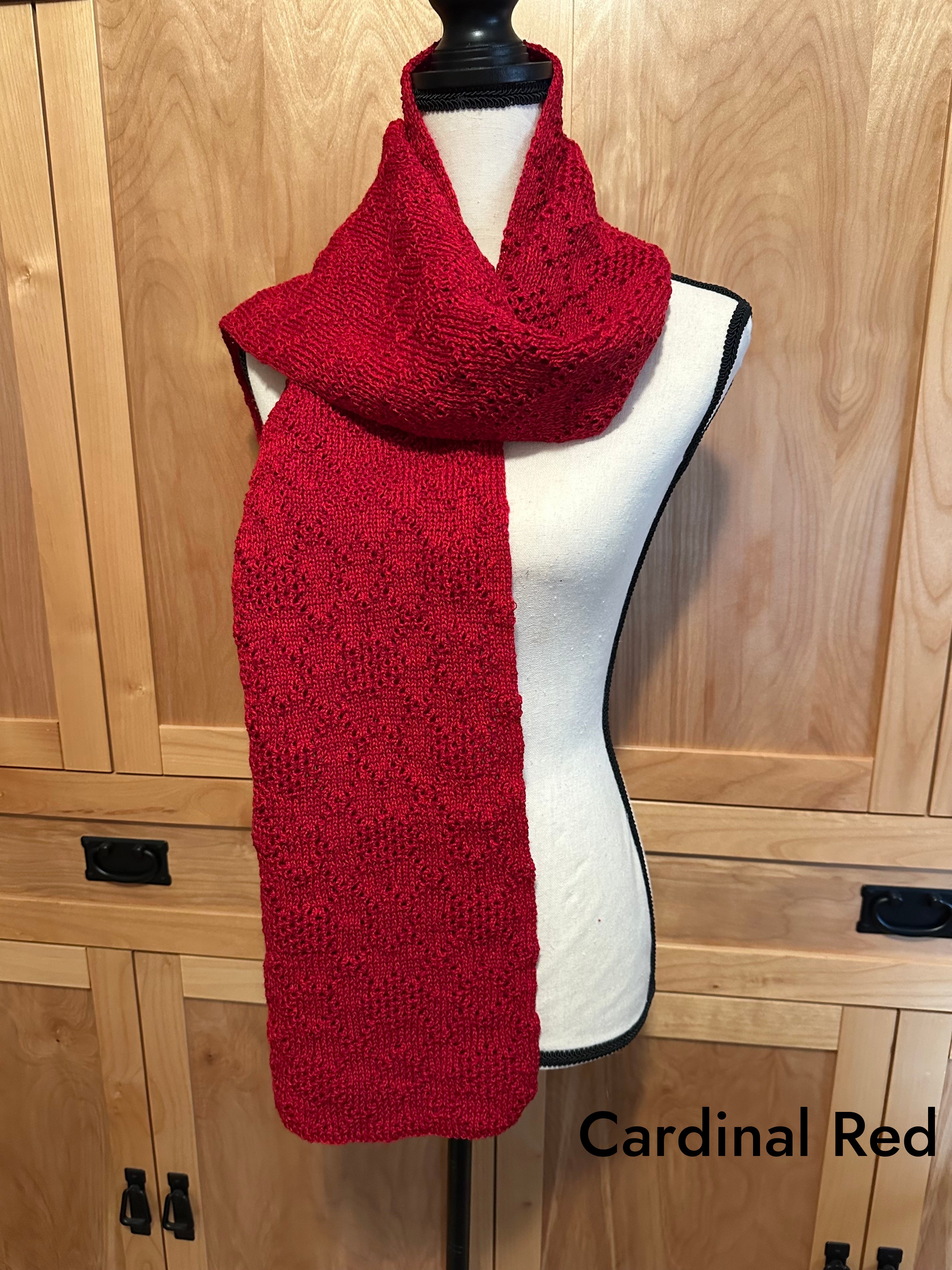 Wool & Alpaca Handknit Scarf, Classic Tuck Stitch Winter Wrap, Warm Gift for Cold Weather