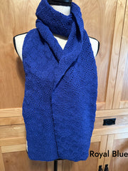 Wool & Alpaca Handknit Scarf, Classic Tuck Stitch Winter Wrap, Warm Gift for Cold Weather