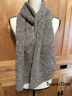Wool & Alpaca Handknit Scarf, Classic Tuck Stitch Winter Wrap, Warm Gift for Cold Weather