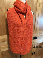 Wool & Alpaca Handknit Scarf, Classic Tuck Stitch Winter Wrap, Warm Gift for Cold Weather