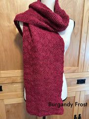 Wool & Alpaca Handknit Scarf, Classic Tuck Stitch Winter Wrap, Warm Gift for Cold Weather
