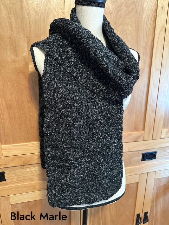 Wool & Alpaca Handknit Scarf, Classic Tuck Stitch Winter Wrap, Warm Gift for Cold Weather Main Image