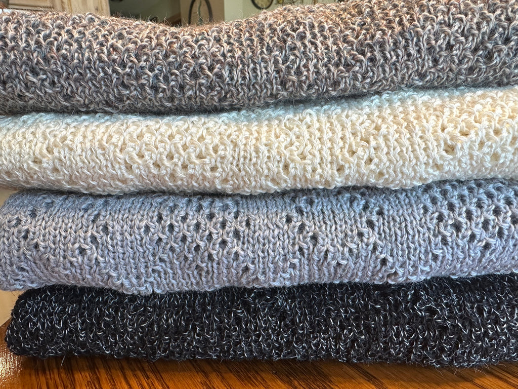 Wool & Alpaca Handknit Scarf, Classic Tuck Stitch Winter Wrap, Warm Gift for Cold Weather