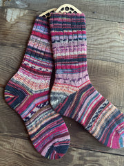 Whimsical Patterns Scrappy Frankenstein Wool Socks, Ideal for Cold Days and Cozy Nights, Quirky Gift for Friends & Family