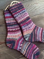 Whimsical Patterns Scrappy Frankenstein Wool Socks, Ideal for Cold Days and Cozy Nights, Quirky Gift for Friends & Family
