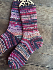 Whimsical Patterns Scrappy Frankenstein Wool Socks, Ideal for Cold Days and Cozy Nights, Quirky Gift for Friends & Family