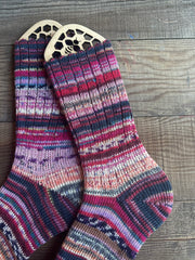 Whimsical Patterns Scrappy Frankenstein Wool Socks, Ideal for Cold Days and Cozy Nights, Quirky Gift for Friends & Family