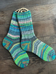 Whimsical Patterns Scrappy Frankenstein Wool Socks, Ideal for Cold Days and Cozy Nights, Quirky Gift for Friends & Family