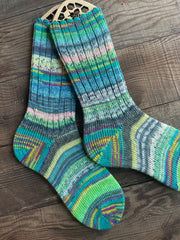 Whimsical Patterns Scrappy Frankenstein Wool Socks, Ideal for Cold Days and Cozy Nights, Quirky Gift for Friends & Family