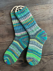Whimsical Patterns Scrappy Frankenstein Wool Socks, Ideal for Cold Days and Cozy Nights, Quirky Gift for Friends & Family