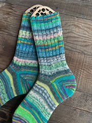 Whimsical Patterns Scrappy Frankenstein Wool Socks, Ideal for Cold Days and Cozy Nights, Quirky Gift for Friends & Family