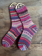 Scrappy Frankenstein Wool Socks, Whimsical Patterns, Ideal for Cold Days and Cozy Nights, Quirky Gift for Friends & Family