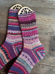 Scrappy Frankenstein Wool Socks, Whimsical Patterns, Ideal for Cold Days and Cozy Nights, Quirky Gift for Friends & Family