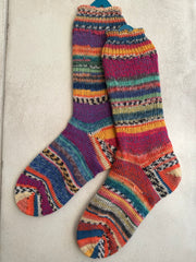 One of a Kind Scrappy Handmade Wool Socks, Cozy Knit Warmth for Winter, Perfect Gift for Family and Friends