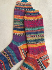 One of a Kind Scrappy Handmade Wool Socks, Cozy Knit Warmth for Winter, Perfect Gift for Family and Friends