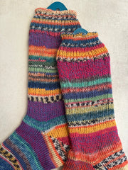 One of a Kind Scrappy Handmade Wool Socks, Cozy Knit Warmth for Winter, Perfect Gift for Family and Friends