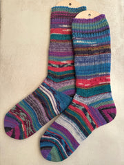 One of a Kind Scrappy Handmade Wool Socks, Cozy Knit Warmth for Winter, Perfect Gift for Family and Friends