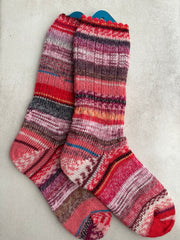 Scrappy Merino Wool Socks Handmade, Luxurious Soft Woolen Socks for Warmth, Unique Cozy Socks Gift for Her