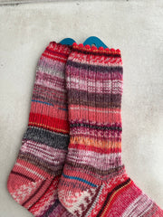 Scrappy Merino Wool Socks Handmade, Luxurious Soft Woolen Socks for Warmth, Unique Cozy Socks Gift for Her
