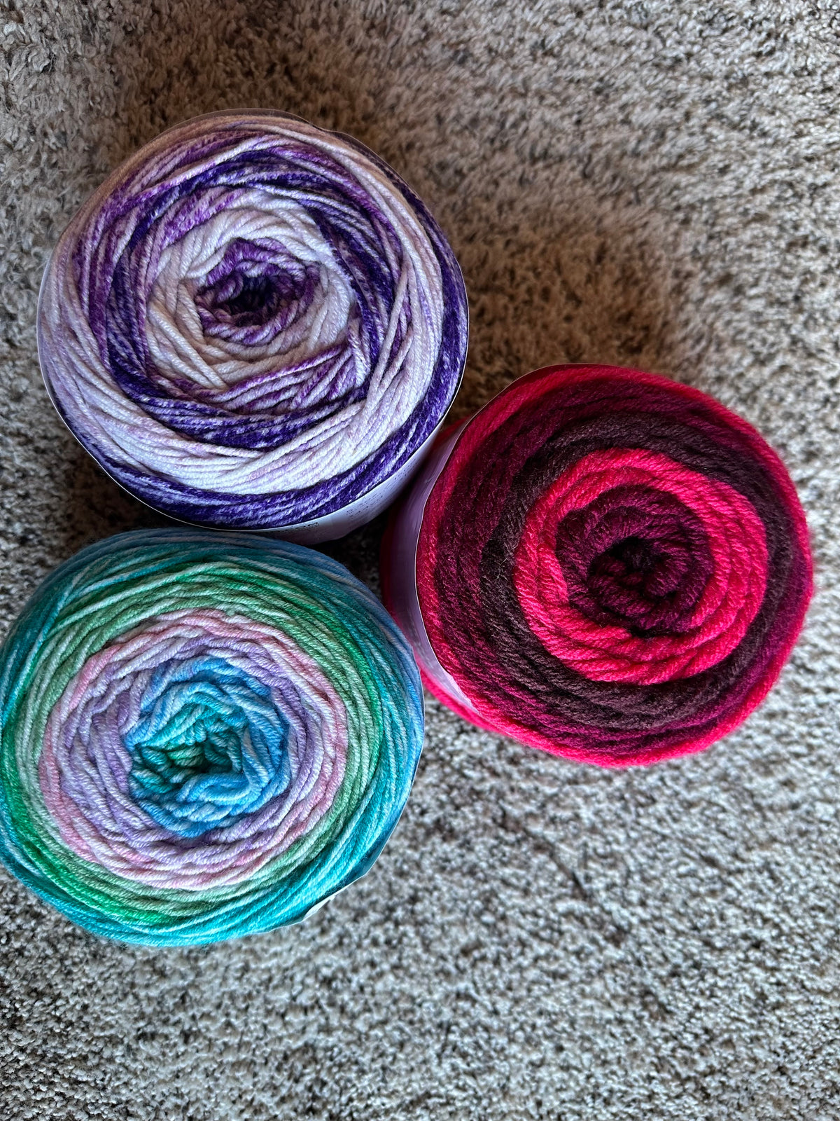 3 Skeins Ombre' Style Yarn