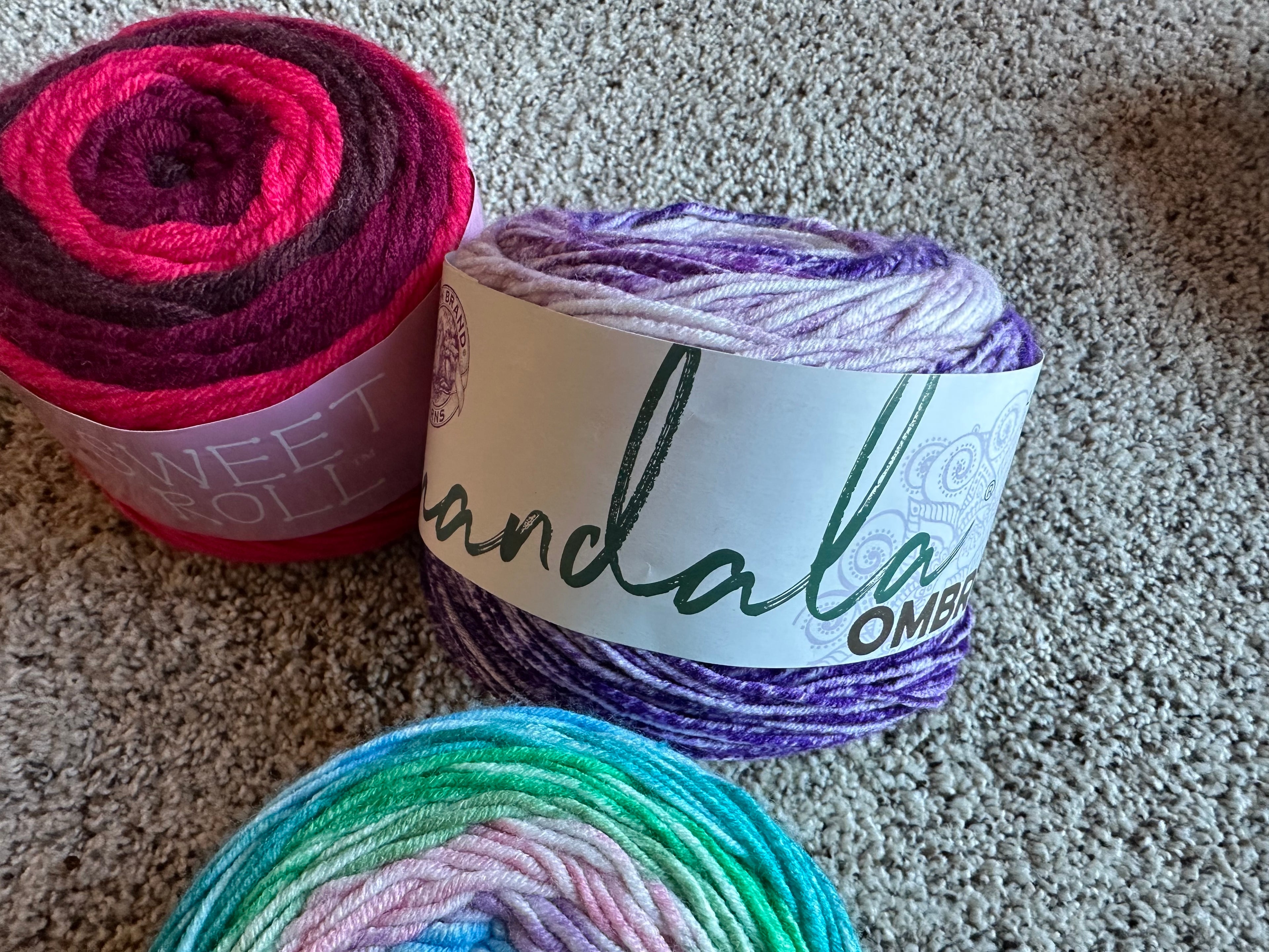 3 Skeins Ombre' Style Yarn