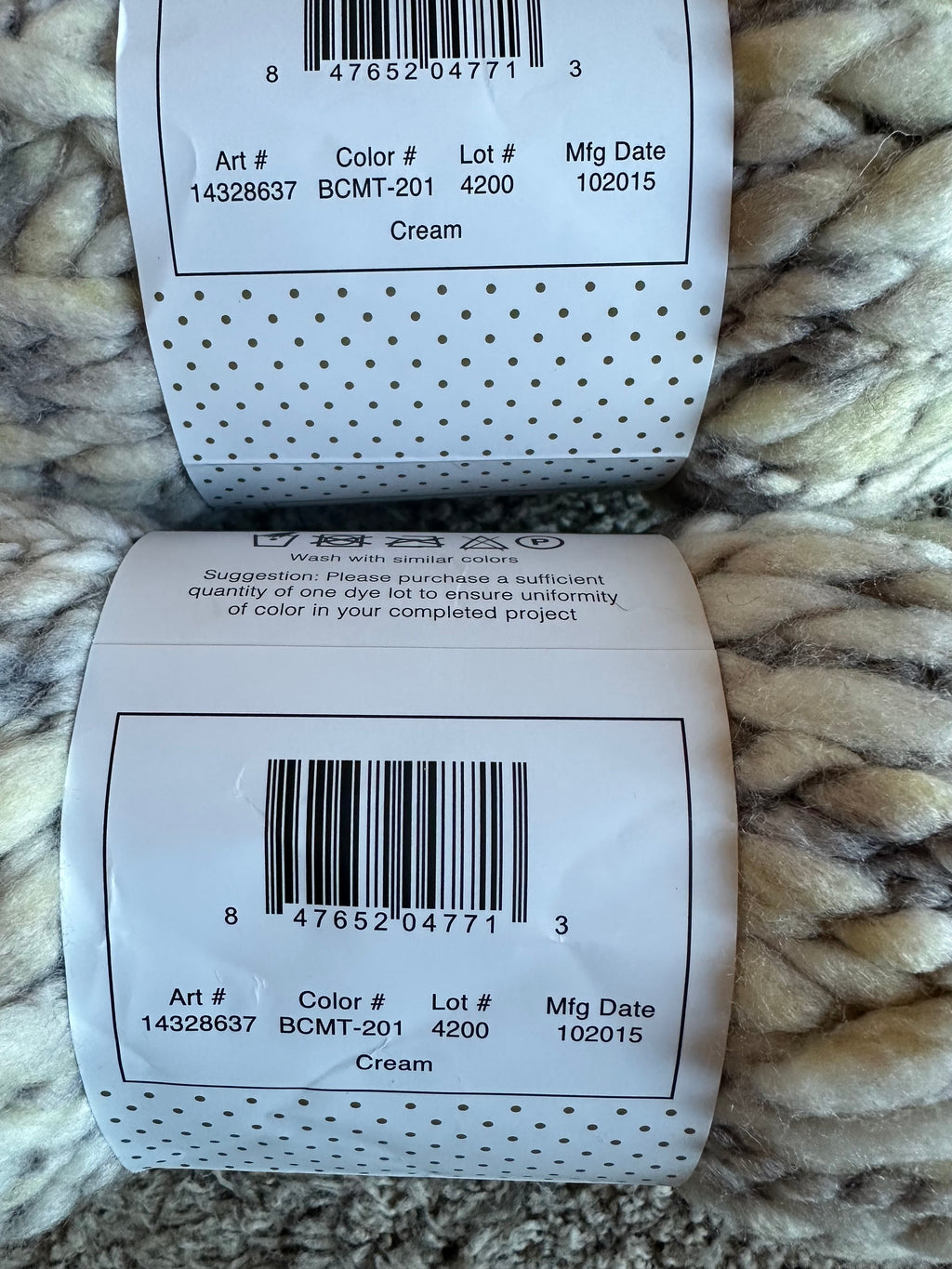 Buttercream Yarn, Thick and Thin