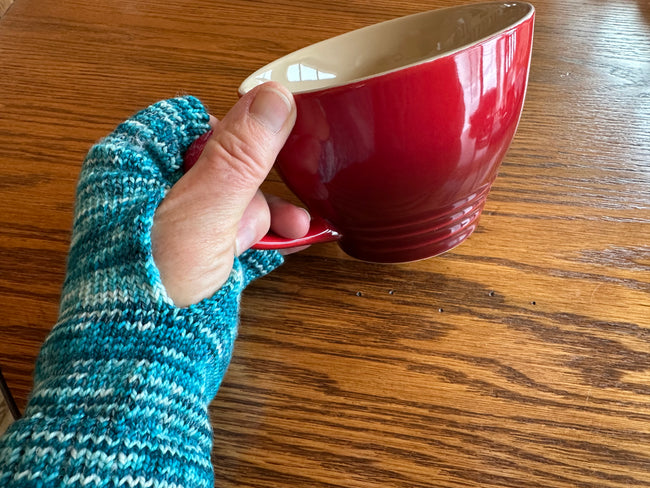 Colorful Wool Texting Gloves, Handknit Winter Warmers for Smartphone Use, Perfect Gift Idea for Her Hover Image