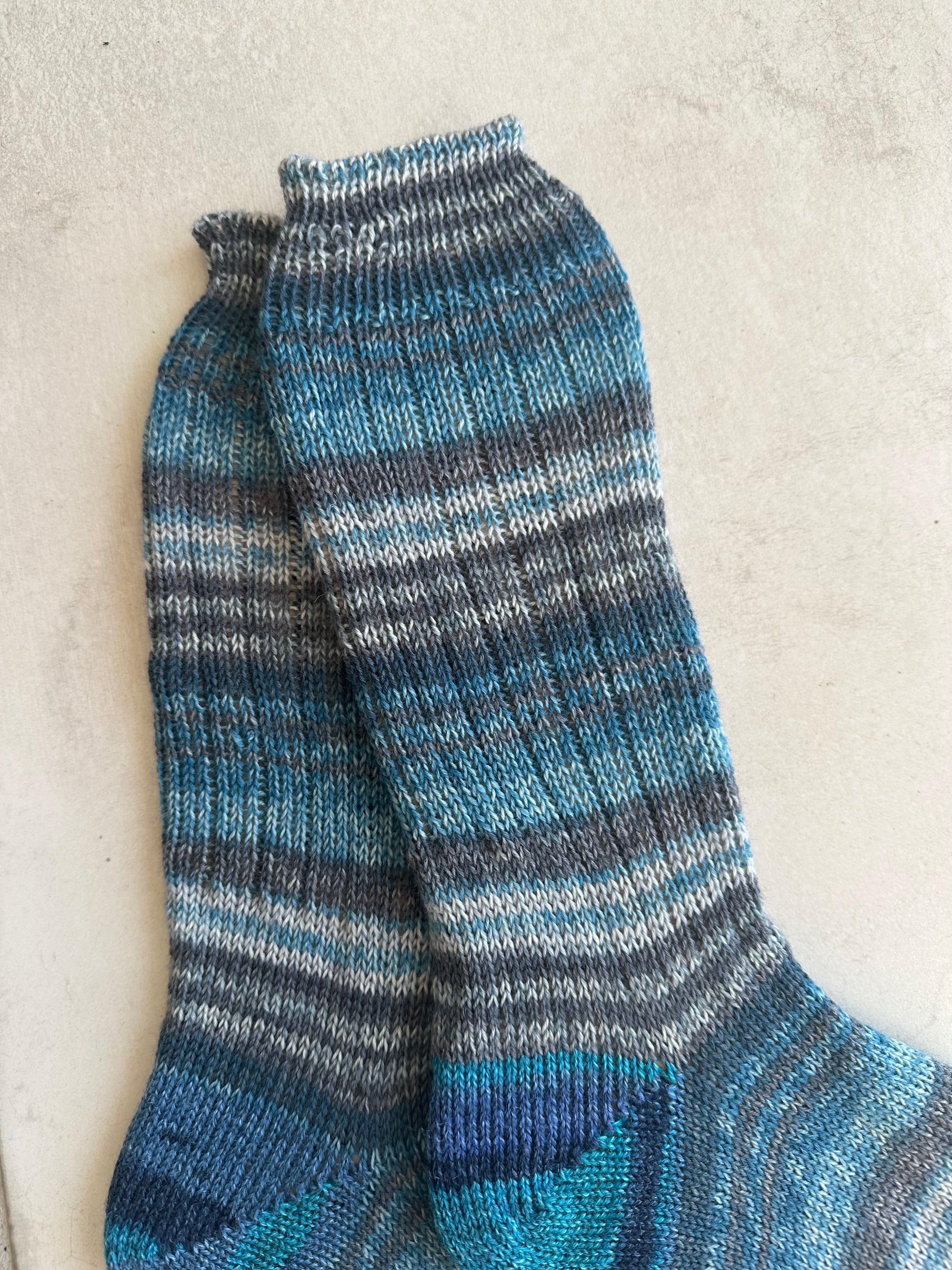 Hand-Knitted Socks,  Hand-Knitted Merino Wool Socks - Large