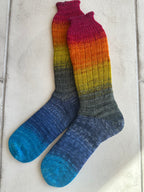 Hand-Knitted Socks, Extra Long Leg, Hand-Knitted Merino Wool Socks - Large