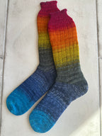 Hand-Knitted Socks, Extra Long Leg, Hand-Knitted Merino Wool Socks - Large