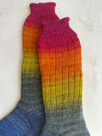 Hand-Knitted Socks, Extra Long Leg, Hand-Knitted Merino Wool Socks - Large