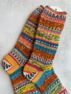One of a Kind Scrappy Handmade Wool Socks - Soft, Warm & Colorful Winter Socks for Women