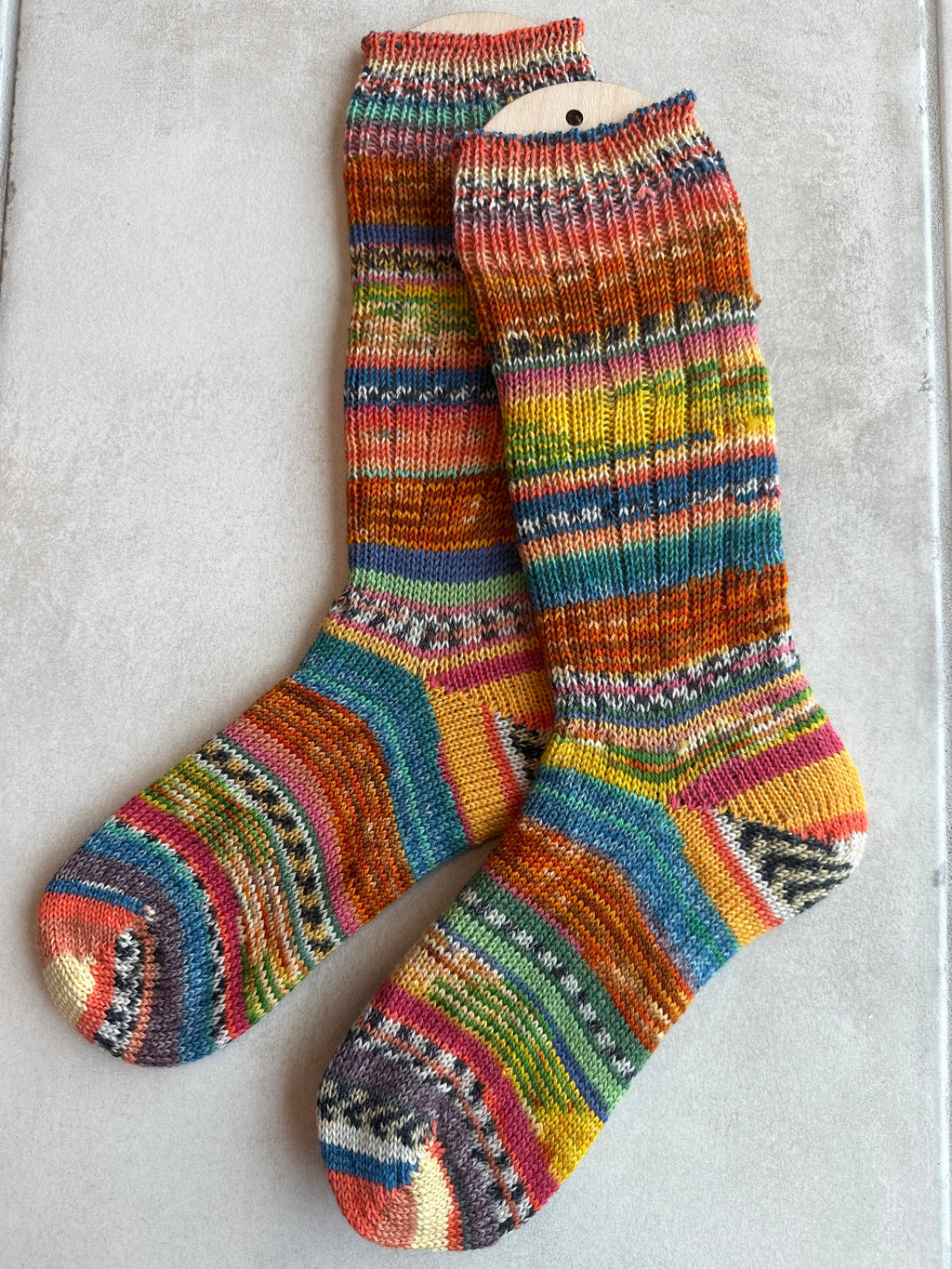 One of a Kind Scrappy Handmade Wool Socks - Soft, Warm & Colorful Winter Socks for Women