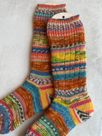 One of a Kind Scrappy Handmade Wool Socks - Soft, Warm & Colorful Winter Socks for Women