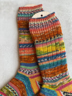 One of a Kind Scrappy Handmade Wool Socks - Soft, Warm & Colorful Winter Socks for Women