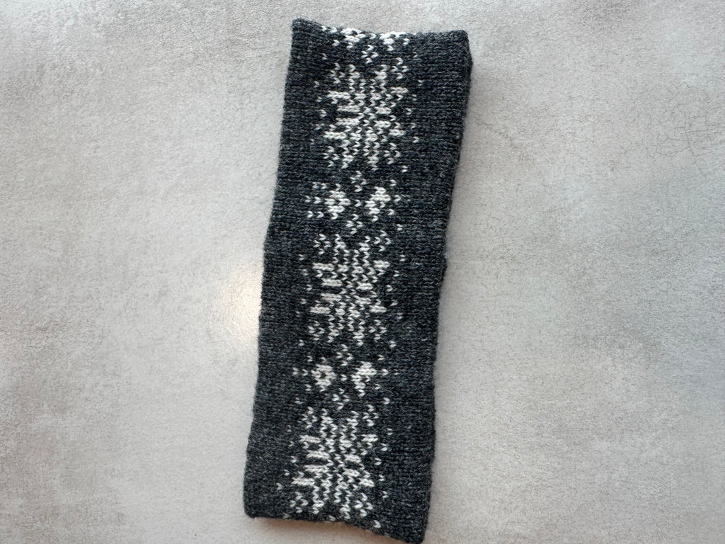 Shetland wool headband, hand-knit fair isle design, warming headwear for chilly days and thoughtful handmade gift