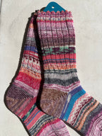 One of a Kind Scrappy Handmade Wool Socks - Soft, Warm & Colorful Winter Socks for Women