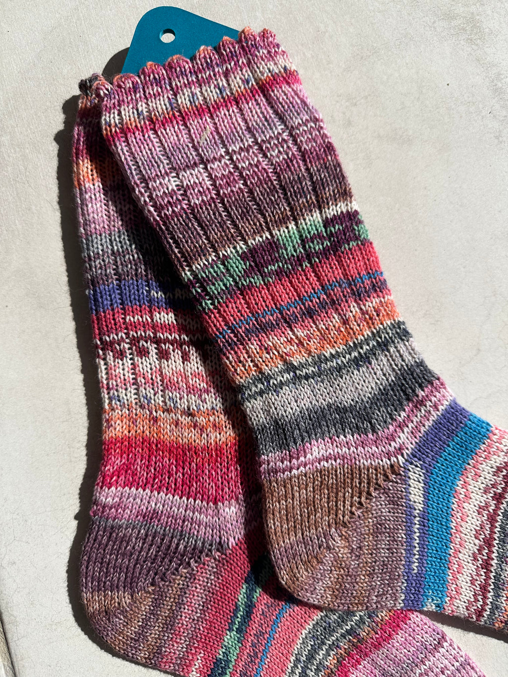 One of a Kind Scrappy Handmade Wool Socks - Soft, Warm & Colorful Winter Socks for Women