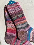 One of a Kind Scrappy Handmade Wool Socks - Soft, Warm & Colorful Winter Socks for Women