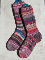 One of a Kind Scrappy Handmade Wool Socks - Soft, Warm & Colorful Winter Socks for Women