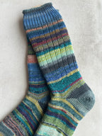 Scrappy One of a Kind Hand-Knitted Socks,  Hand-Knitted Merino Wool Socks - Large