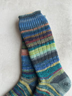 Scrappy One of a Kind Hand-Knitted Socks,  Hand-Knitted Merino Wool Socks - Large