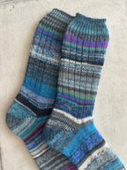 Scrappy One of a Kind Hand-Knitted Socks,  Hand-Knitted Merino Wool Socks - Large